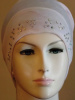 white Beaded  Hijab underscarf 73